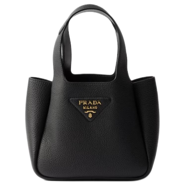 

PRADA Миниатюрная кожаная женская сумка черного цвета
