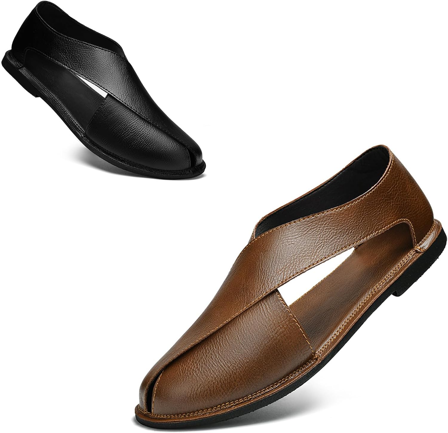 

Мужские мягкие сандалии с закрытым носком DifaBack, легкие слипоны, дышащие сандалии для вождения, наружные нескользящие сандалии-рыбацкие с вырезами, коричневый