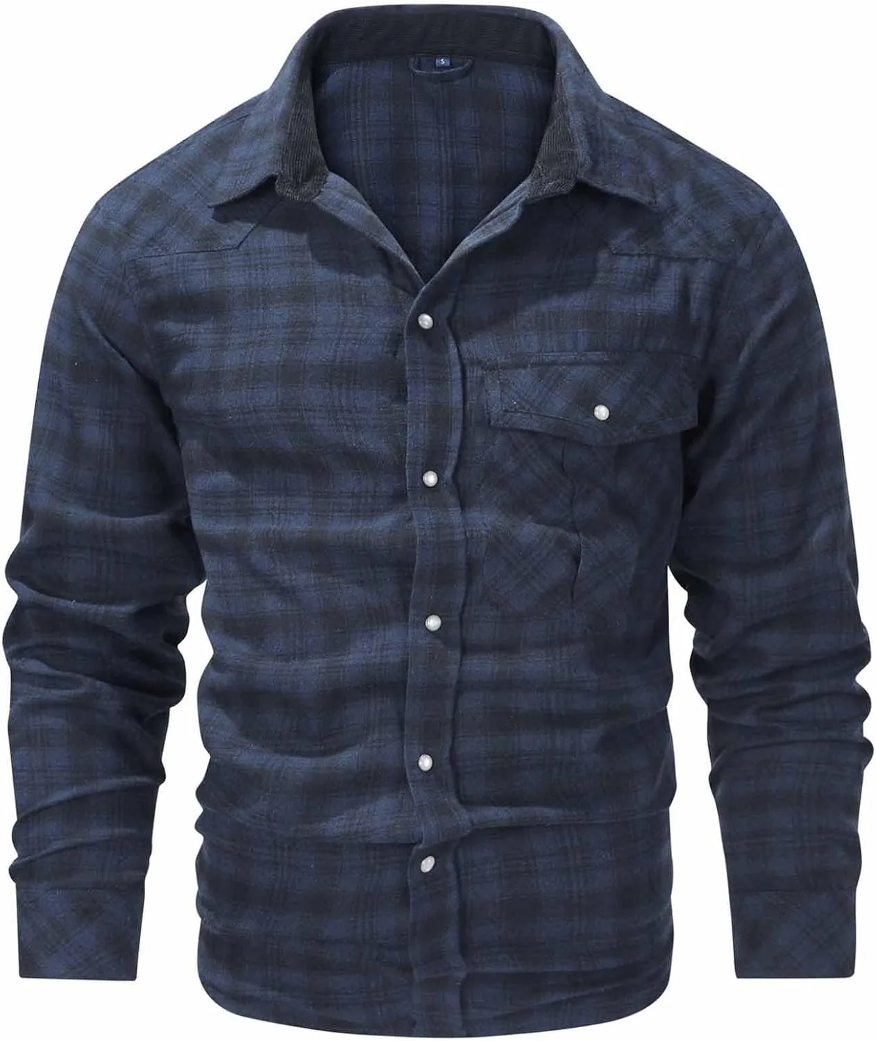 

Мужская вестерн рубашка-шапка Flannel с перламутровыми пуговицами, длинный рукав, клетчатая, Regular Fit, легкая