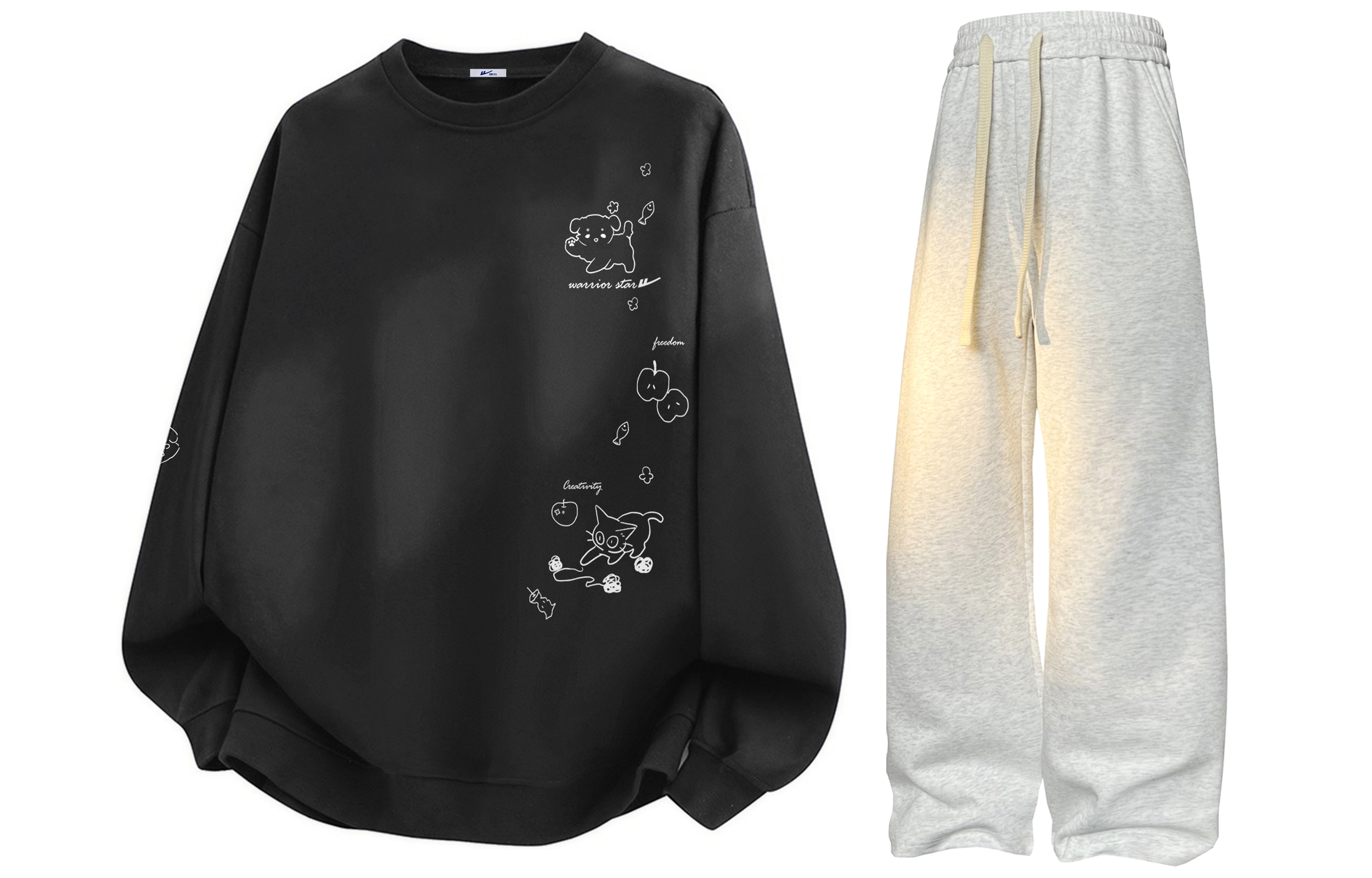 

Свитшот Huichao Riding The Wind Collection, унисекс WARRIOR, темно-серый+белый heather серый (clothing sets)