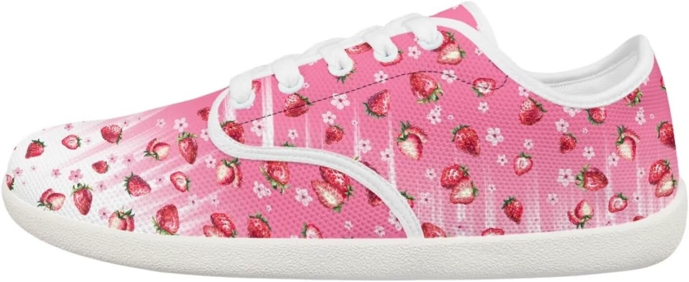 

Женские и подростковые кроссовки Forchrinse с декоративной бабочкой, широкие, для бега и тенниса, с нулевым перепадом, модные кроссовки с мягкой подошвой, Strawberry