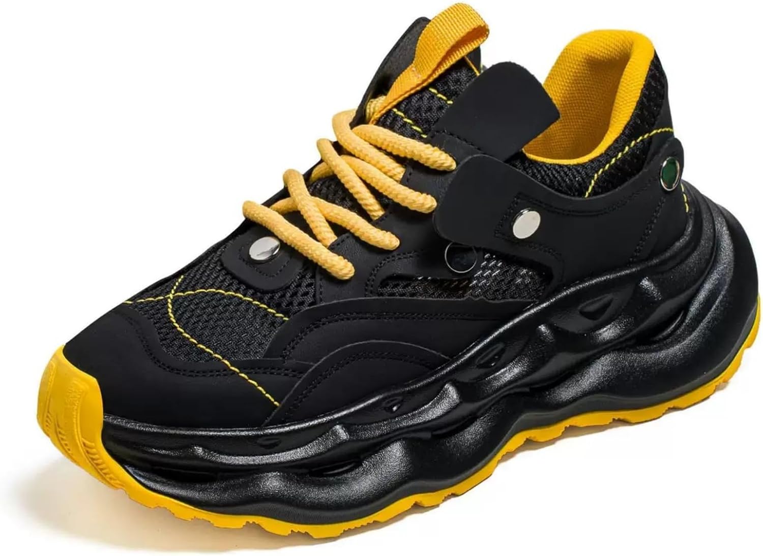 

Мужские кроссовки для ходьбы с массивной подошвой, нескользящие, для тренировок и спортзала, повседневная обувь для мужчин, легкие, с амортизацией, обувь для ходьбы для мужчин и женщин Generic, черный