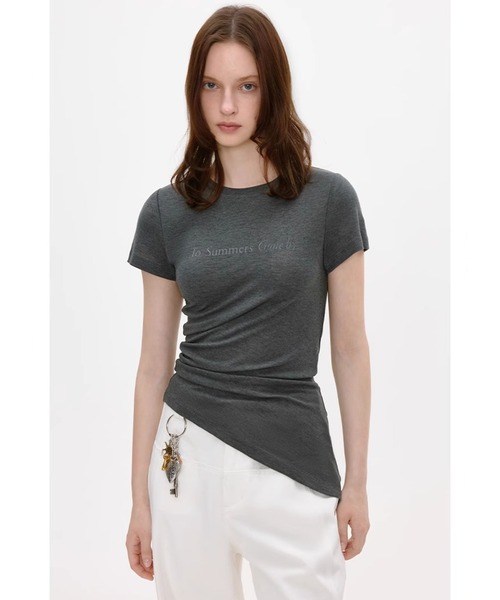 

Футболка с коротким рукавом, асимметричным низом и принтом Fano Studios