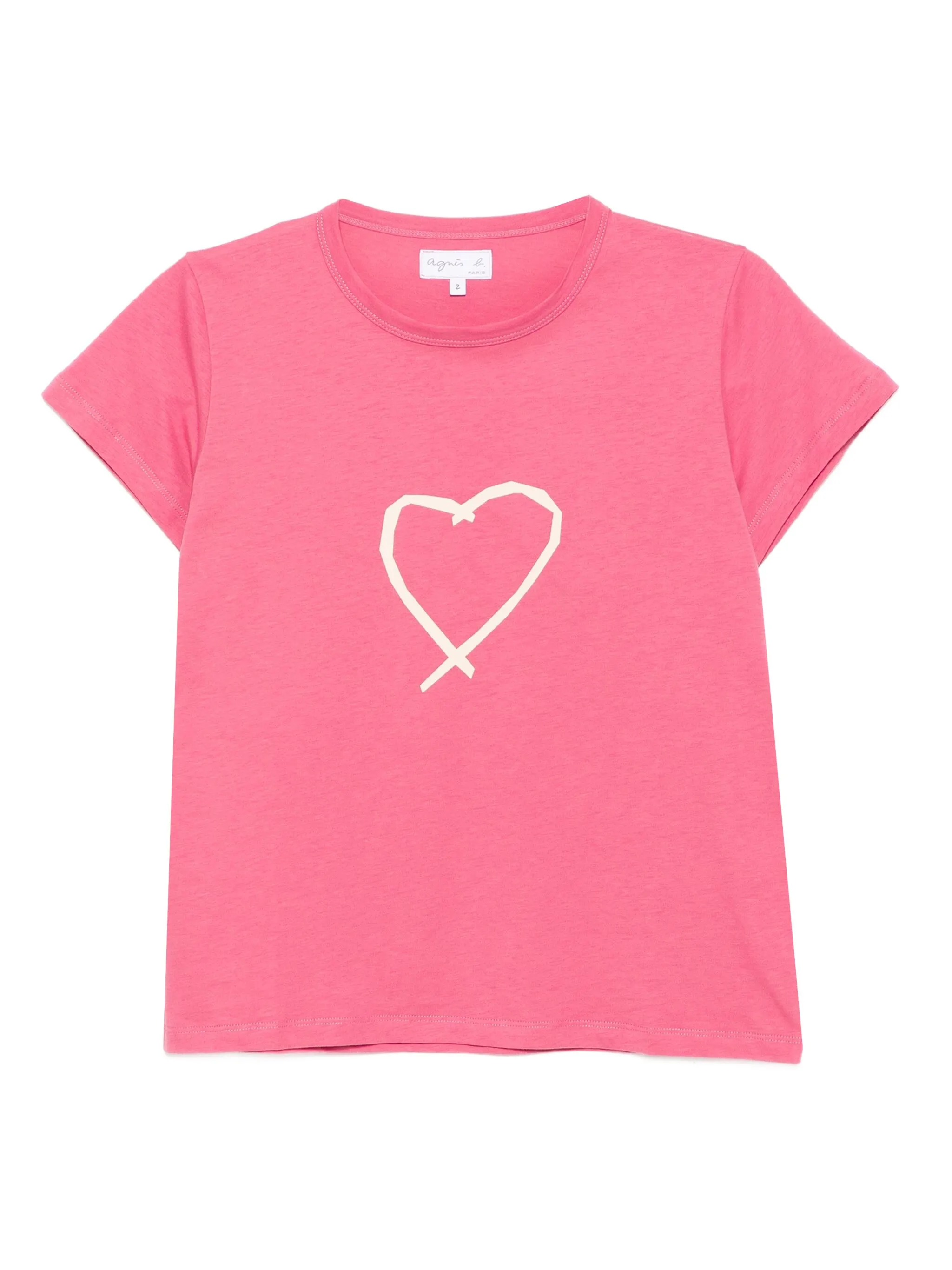 

Футболка с графичным принтом Agnès B., розовый