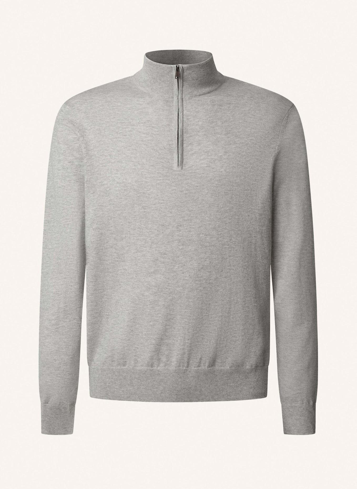

Свитер хлопок кашемир на молнии. Hackett London, серый