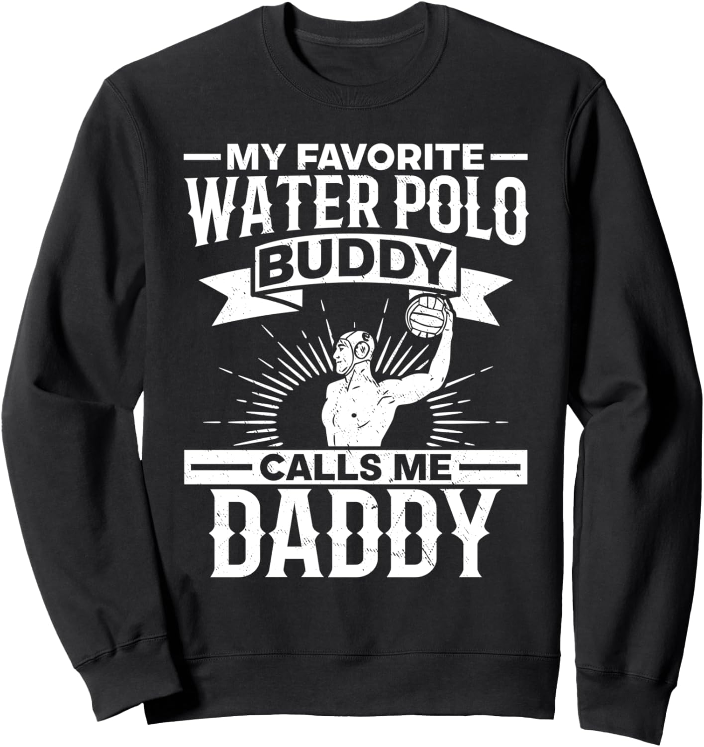 

Толстовка Мой любимый друг по водному поло: называй меня папочкой Waterpolo Daddy, черный
