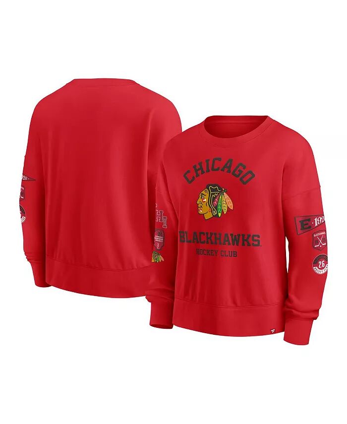 

Женская красная толстовка Chicago Blackhawks Go Team Fanatics