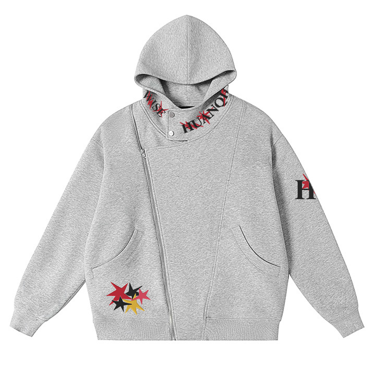 

Толстовка Unisex Hooded Thickened Cardigan HUANQIU, heather серый fleece-lined