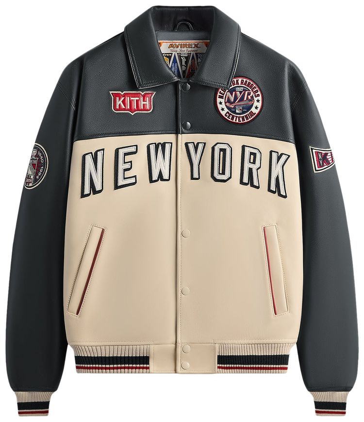 

Куртка-бомбер Kith x Avirex для New York Rangers, темно-синяя