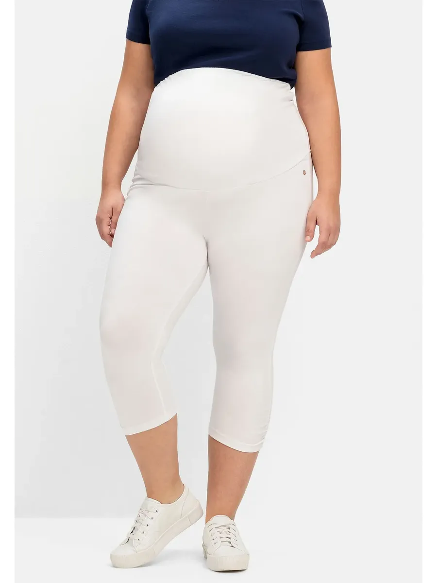 

Леггинсы для беременных Sheego "больших размеров", длины капри, с рюшами по бокам, белый