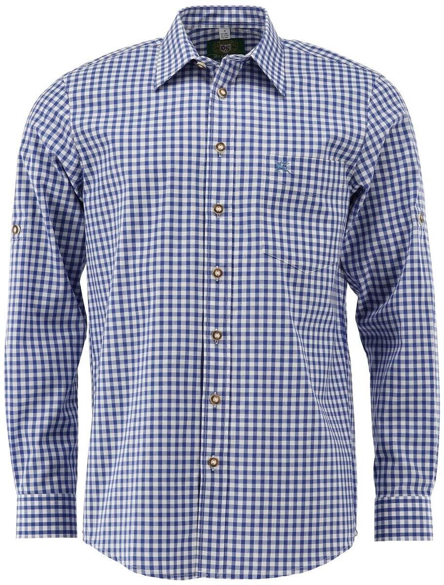 

Мужская рубашка OS TrachtenВ для фестиваля Октоберфест, красная, клетчатая, оливковая, стандартного кроя