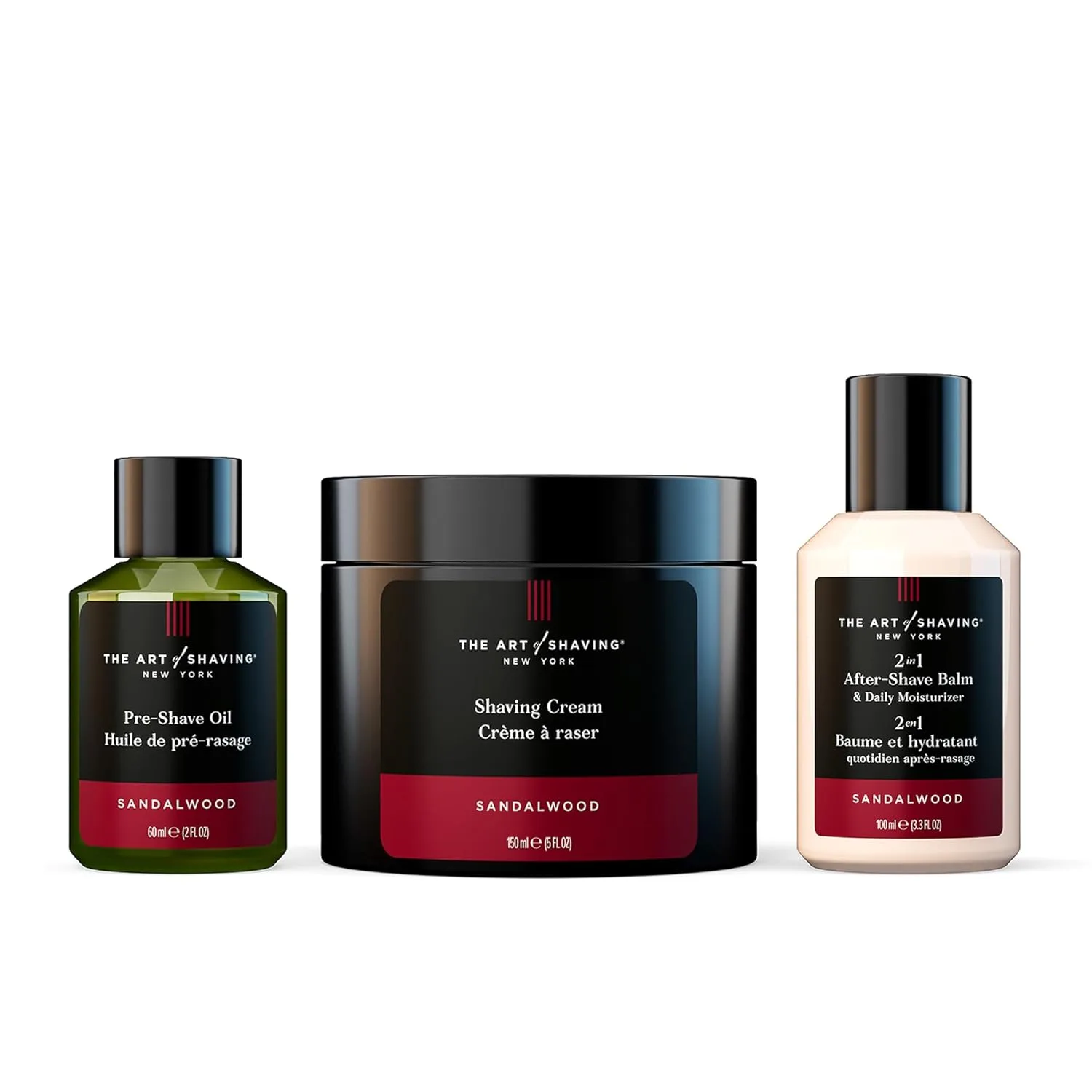 Набор для бритья The Art of Shaving Sandalwood: масло, крем, бальзам и увлажняющее средство после бритья