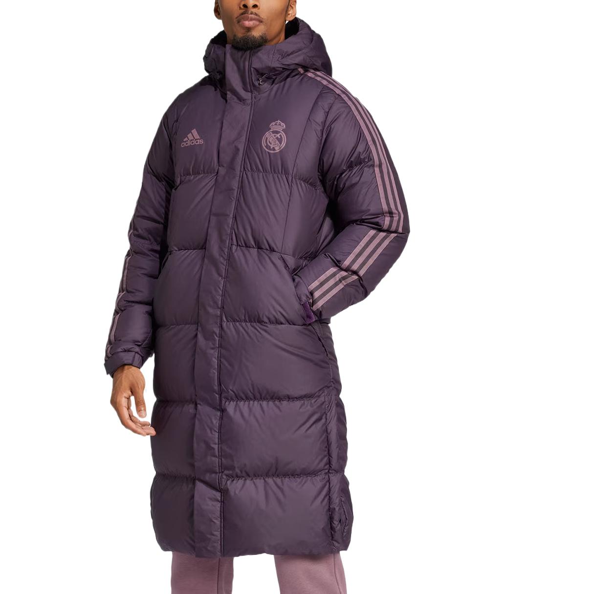 Сезонная пуховая куртка REAL MADRID Пуховая куртка мужская темно-фиолетовая Adidas — фото 3