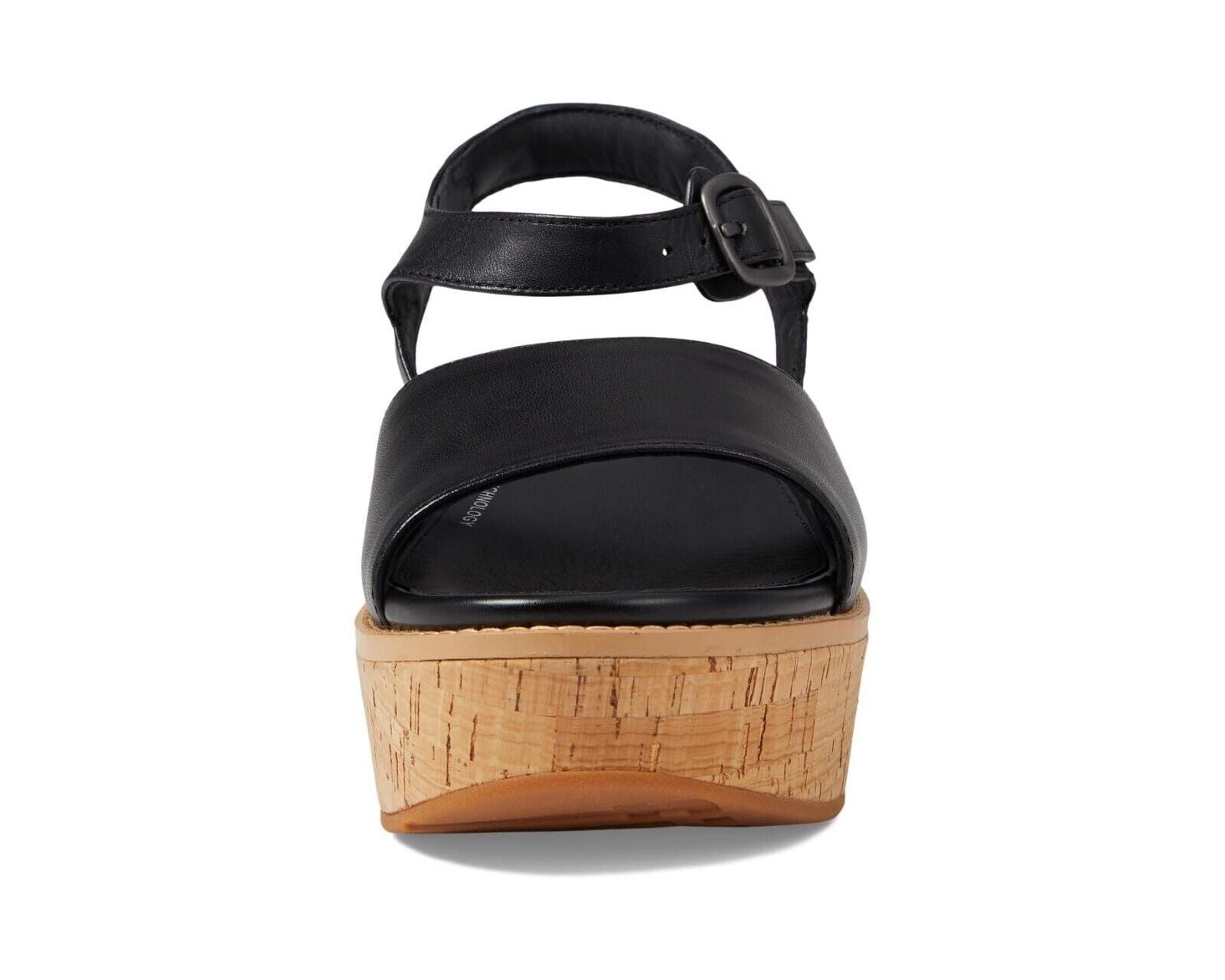 FitFlop Eloise FT6-001 женские сандалии-платформы черные кожаные с пробковой подошвой и задним ремешком — фото 3
