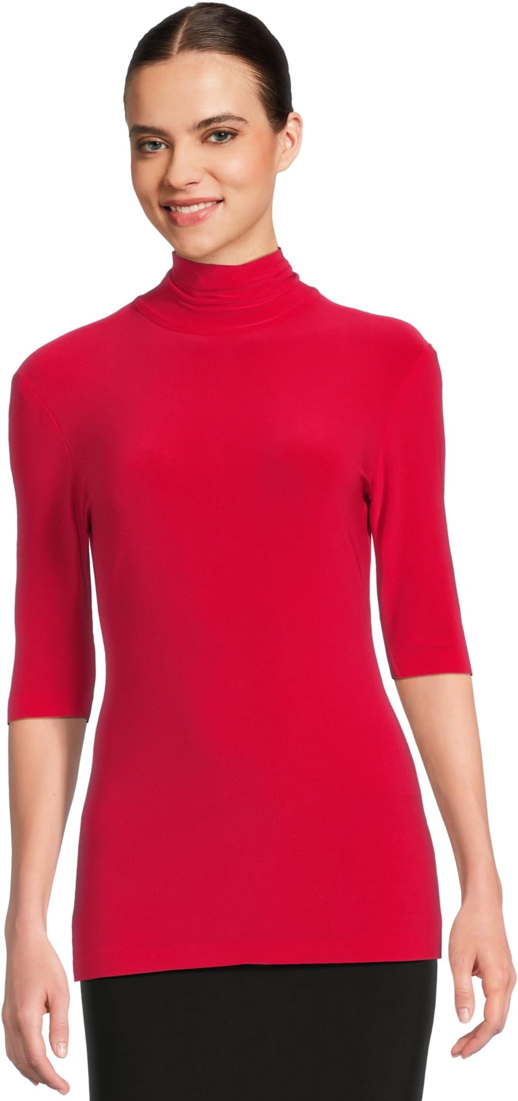 

Топ Norma Kamali Slim Fit Short Sleeve Turtle Top, Tiger Red