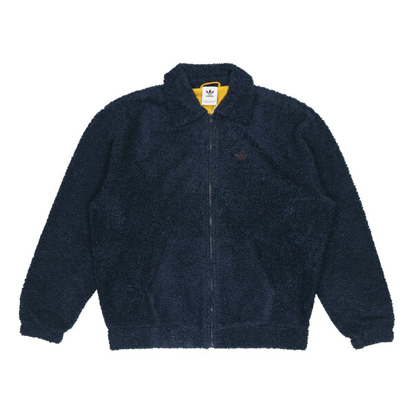 

Куртка adidas originals Embroidered Logo lapel lamb's wool Sports Jacket Navy Blue, синий