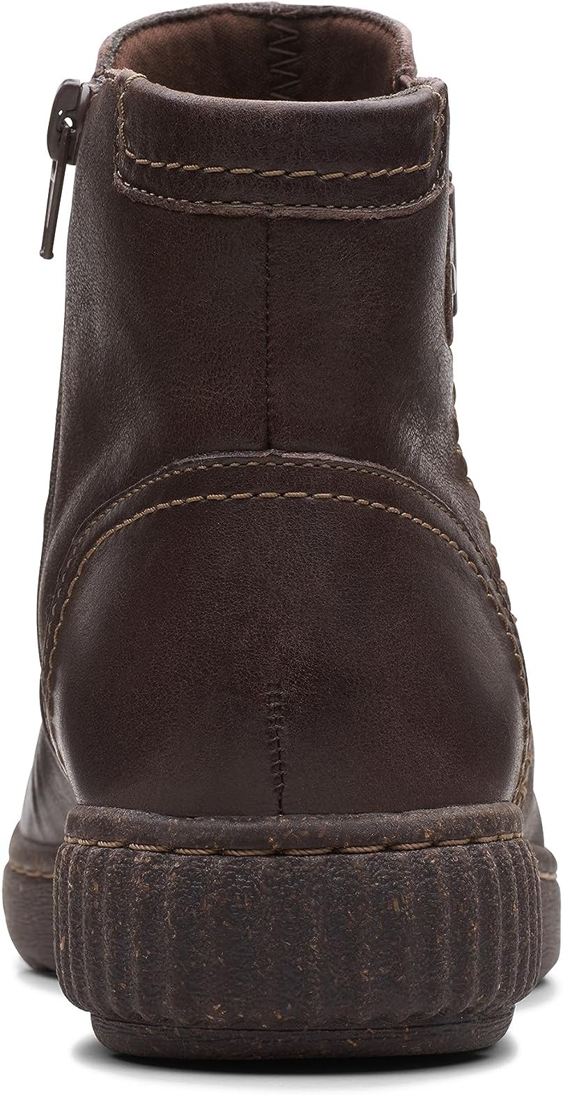 Ботинки женские Clarks Caroline Orchid кожаные со сборкой, темно-коричневый — фото 4
