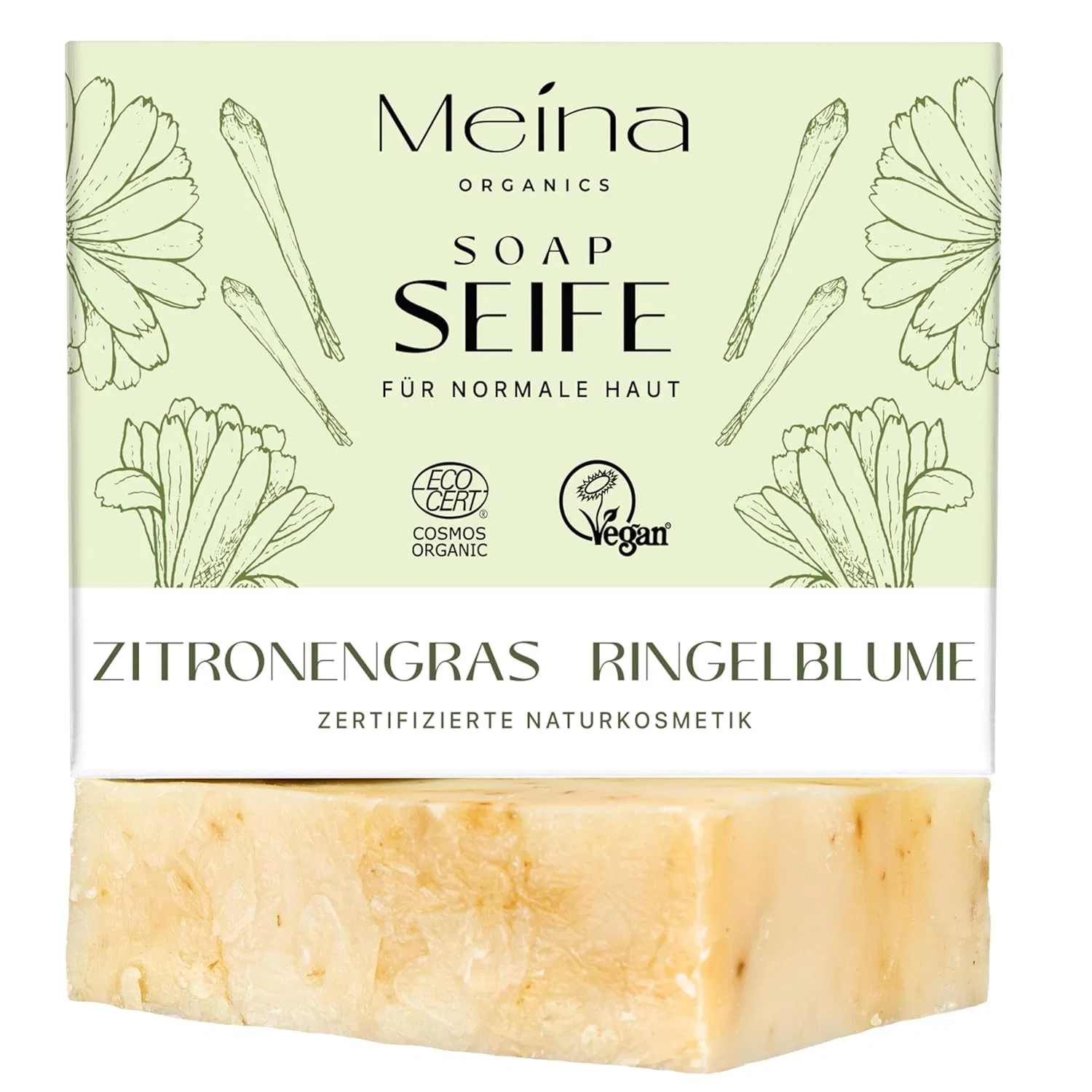 Органическое мыло Meina с лемонграссом, куркумой и календулой Meina