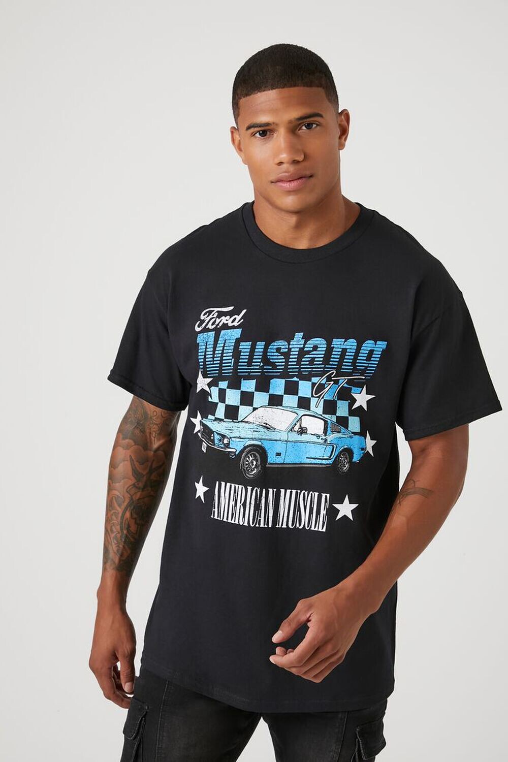 

Футболка с графическим рисунком Ford Mustang Forever 21, черный
