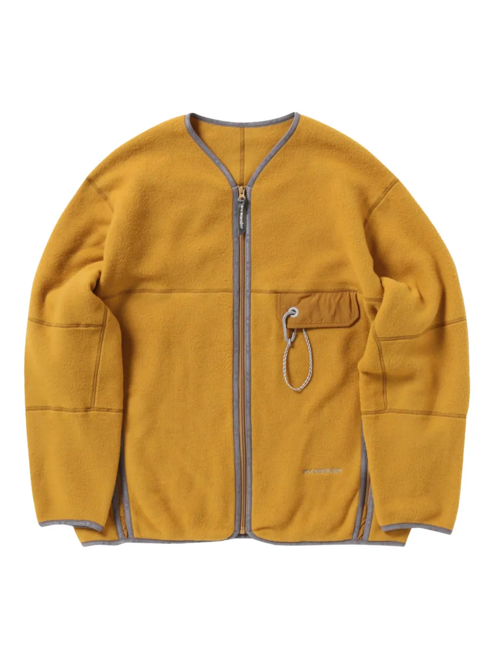 

Флисовая куртка на молнии с нейлоновым карманом And Wander, желтый