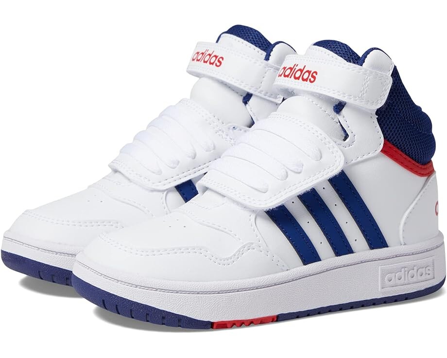 

Кроссовки Adidas Hoops 3.0 Mid, цвет White/Victory Blue/Better Scarlet