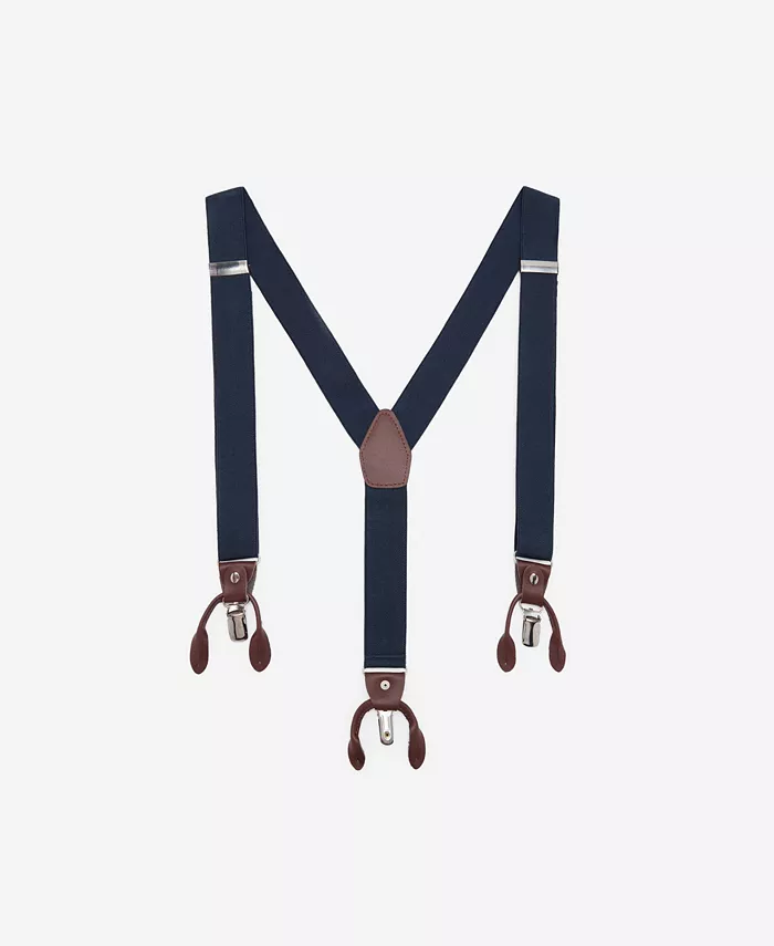 

Мужские подтяжки с кожаными деталями и регулируемой эластичной лентой Mango, синий