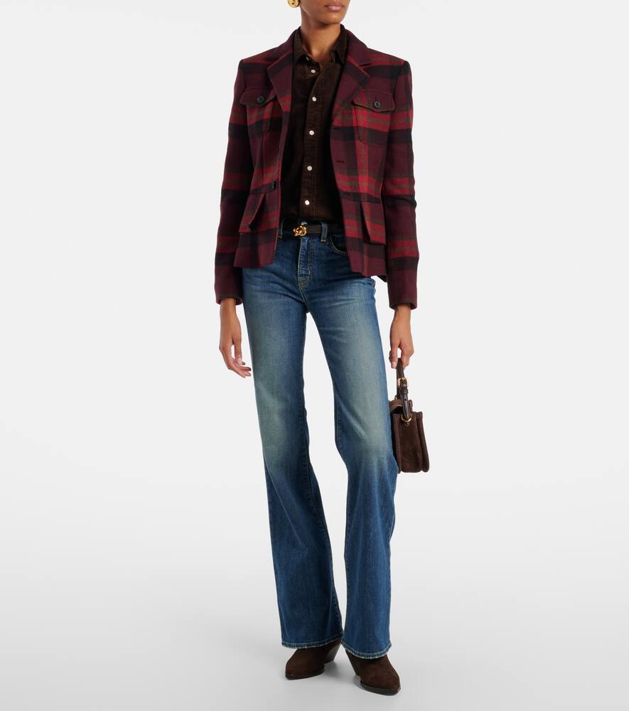 Пиджак из шерстяного твида в клетку Polo Ralph Lauren, Red Multi Plaid — фото 2