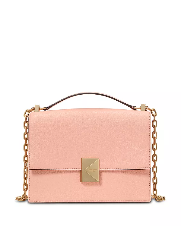 

Сумка через плечо Deco из зернистой кожи, маленькая, с цепочкой. Kate Spade New York, розовый