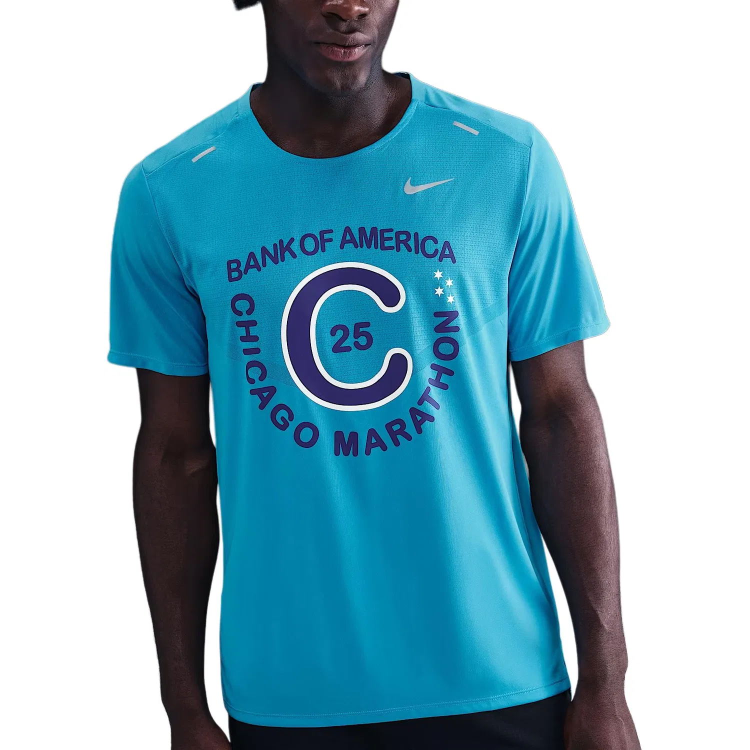 Футболка беговая Nike Rise 365 Light Blue