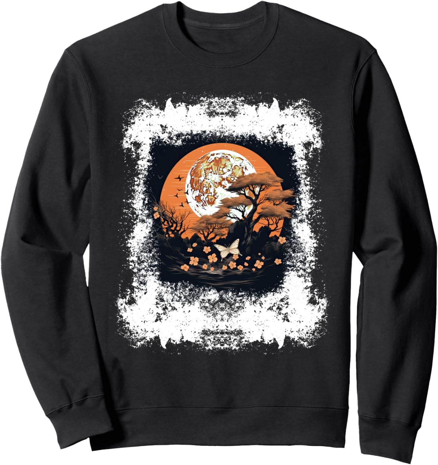 

Осенняя толстовка с изображением осенних листьев, дерева и бабочки Autumn Design With Butterflies And Trees, черный