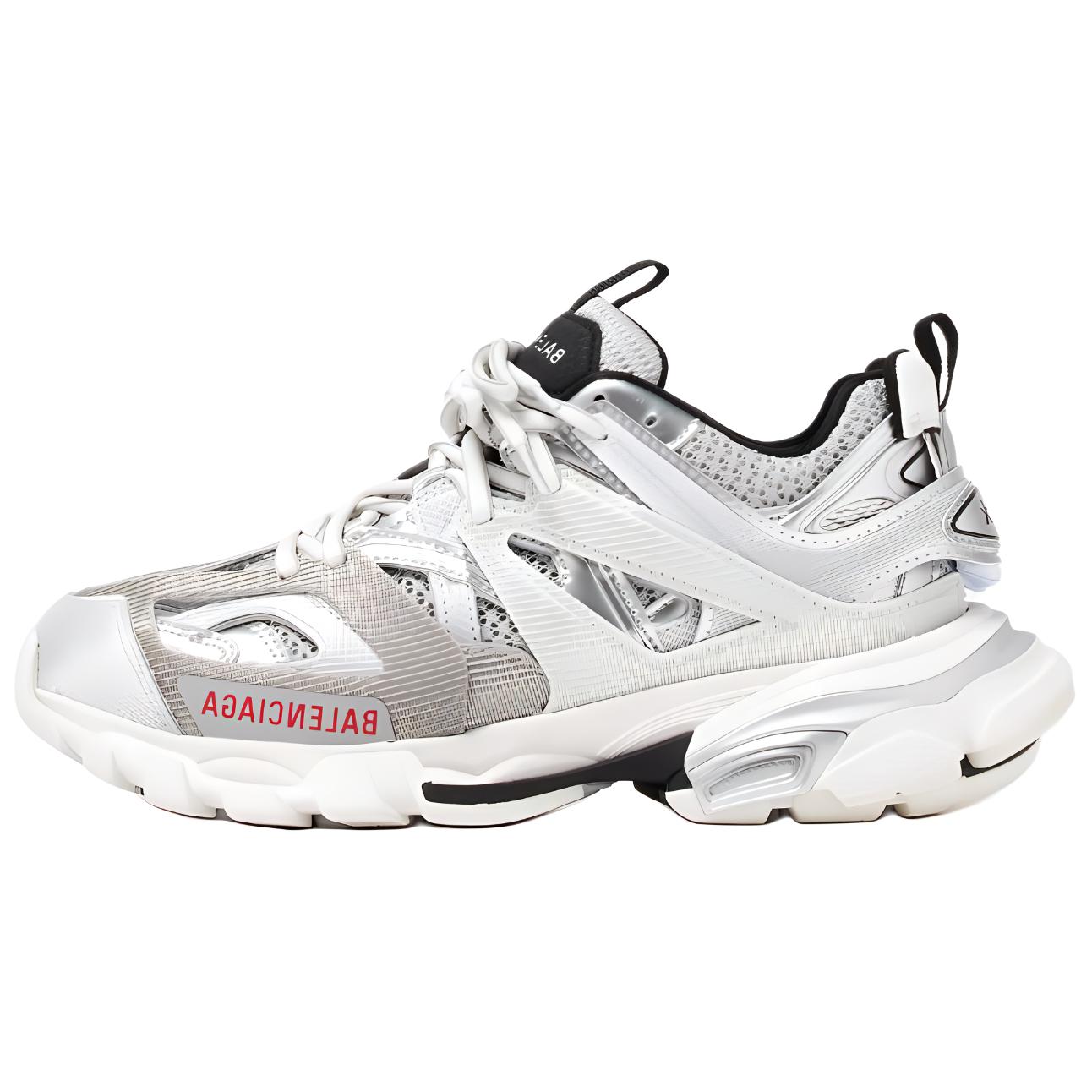 Balenciaga Трек низкие массивные кроссовки women's silver — фото 3