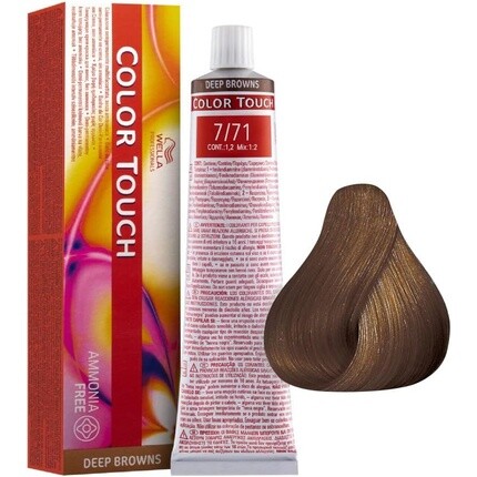 

Wella 7/71 Средний блондин пепельный цвет Touch без аммиака 50 мл