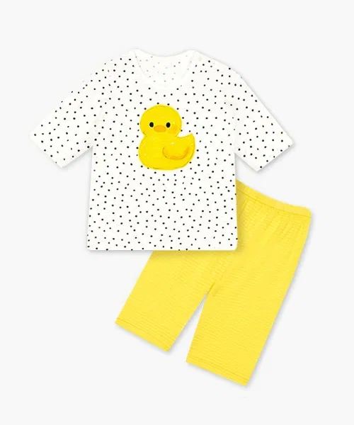 Детская пижама с коротким рукавом Unifriend 7/8, белый с жёлтым — фото 3