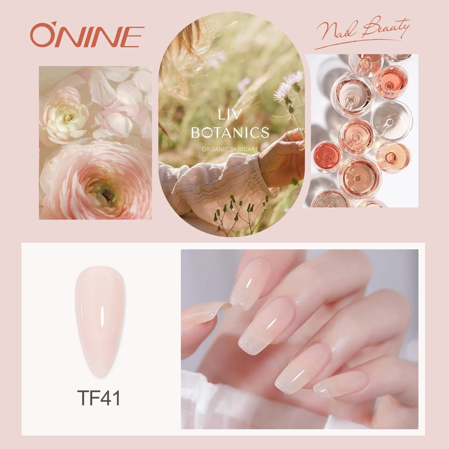 Набор гель-лаков ONINE 3-Free, 6 шт. по 10 г, розовая серия Onine, Pink — фото 4