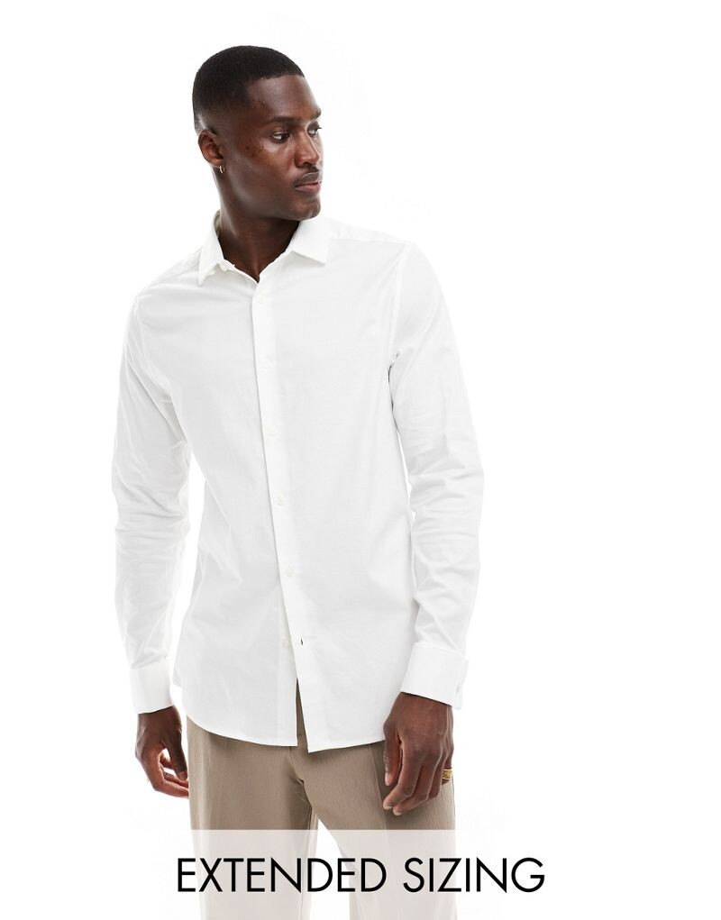 

Белая оксфордская рубашка Regular Royal с двойными манжетами ASOS DESIGN