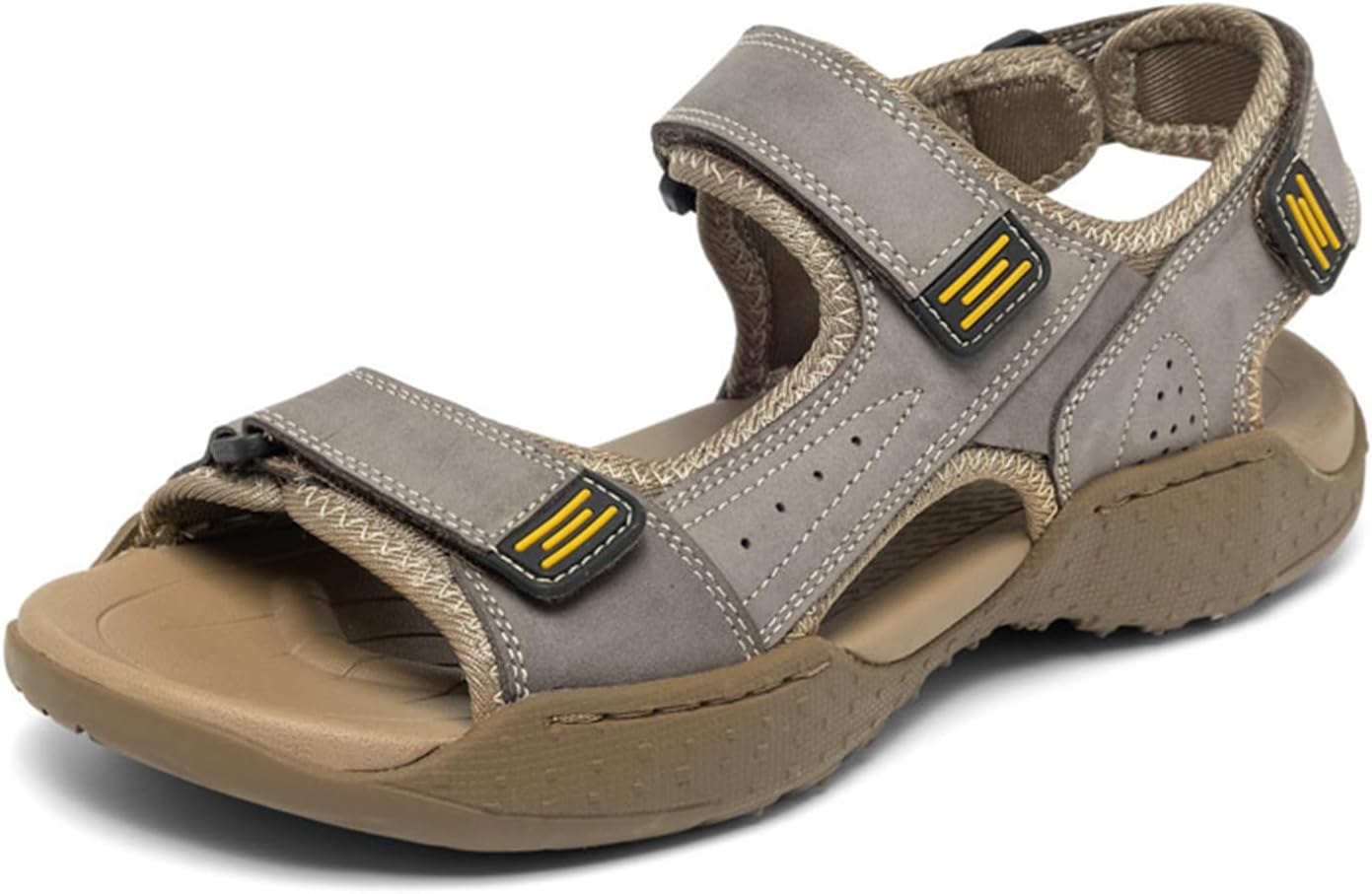 

Мужские походные сандалии с открытым носком, спортивные кожаные сандалии, легкие, противоскользящие, для трекинга, прогулок и водные повседневные тапки Abborora, Coffee