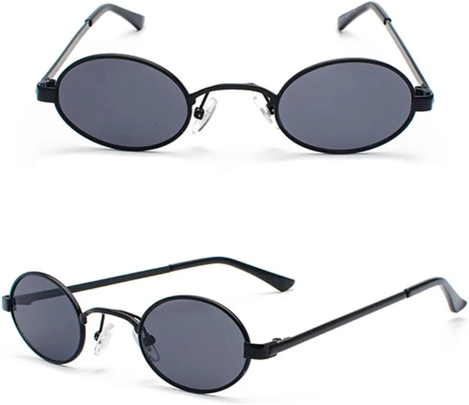 

Солнцезащитные очки UV400 - маленькая оправа, овальная, металлическая, в стиле панк, для женщин и мужчин, для бега и активного отдыха UYPTK, C6 Black-clear