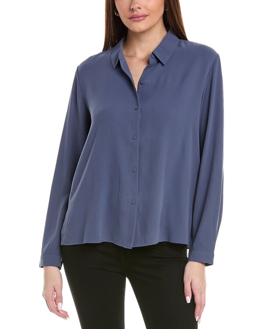 

Классическая шелковая рубашка EILEEN FISHER, фиолетовый