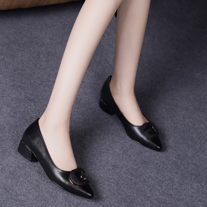 Devanro Женские туфли на платформе с массивным каблуком черные, цвет Black — фото 3