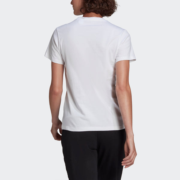 Футболка essentials logo t-shirt 'white black' Adidas, белый — фото 4