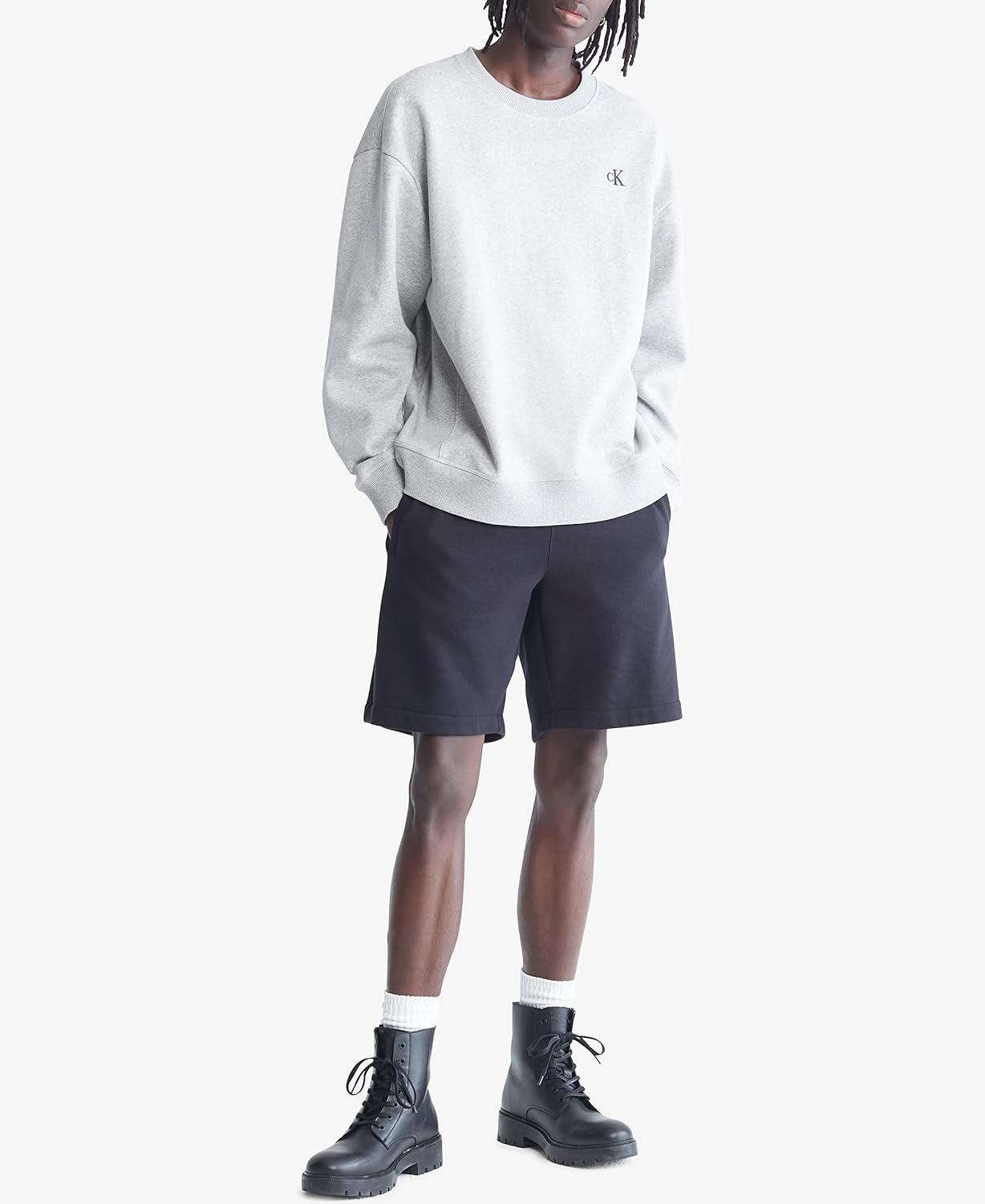 Мужской мягкий свитер для гольфа Calvin Klein Tour с круглым вырезом, Heroic Grey Heather — фото 4
