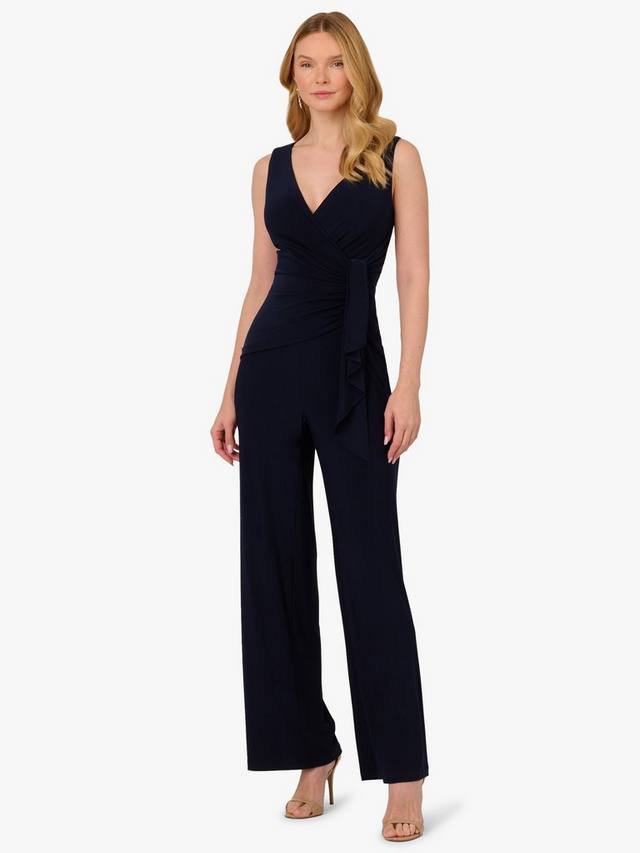 

Широкий комбинезон с драпировкой из джерси Adrianna Papell, цвет Midnight