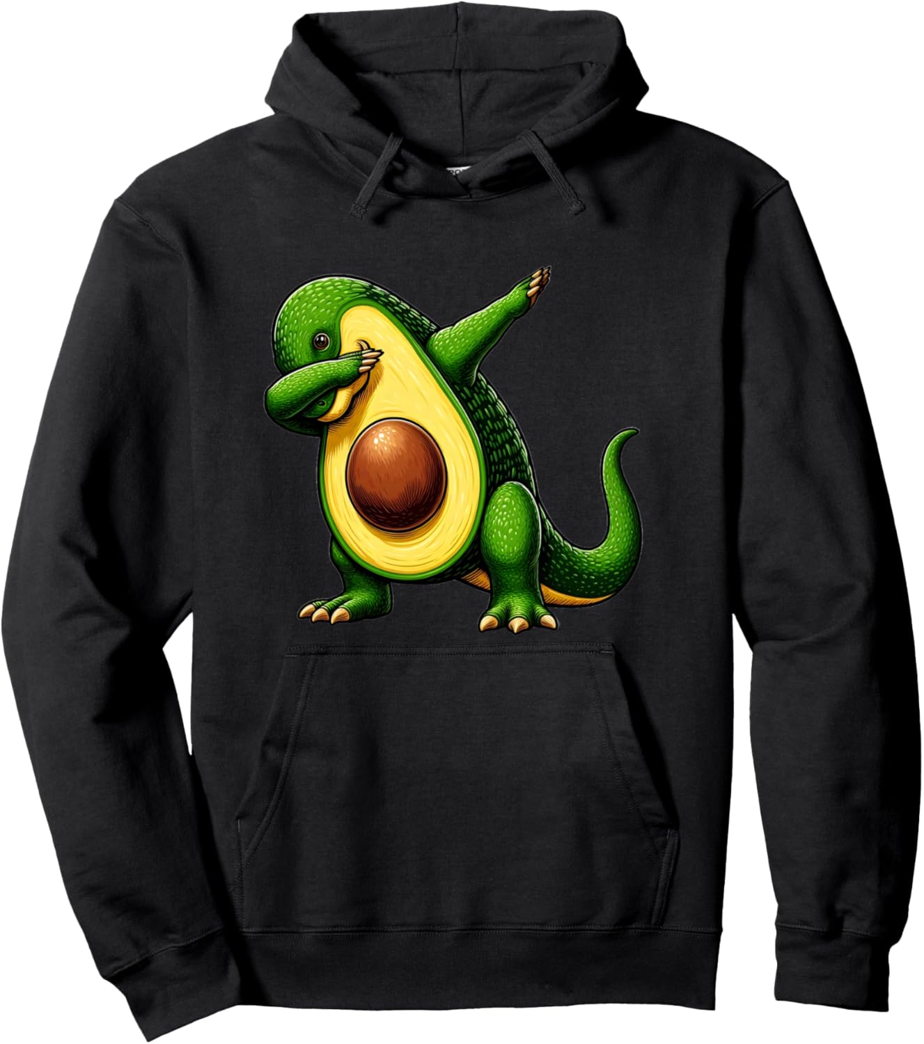 

Худи с изображением динозавра-авокадо (Dubbbing Avocado Dino Hoodie) Dabbing Avocado Dino Collection, черный