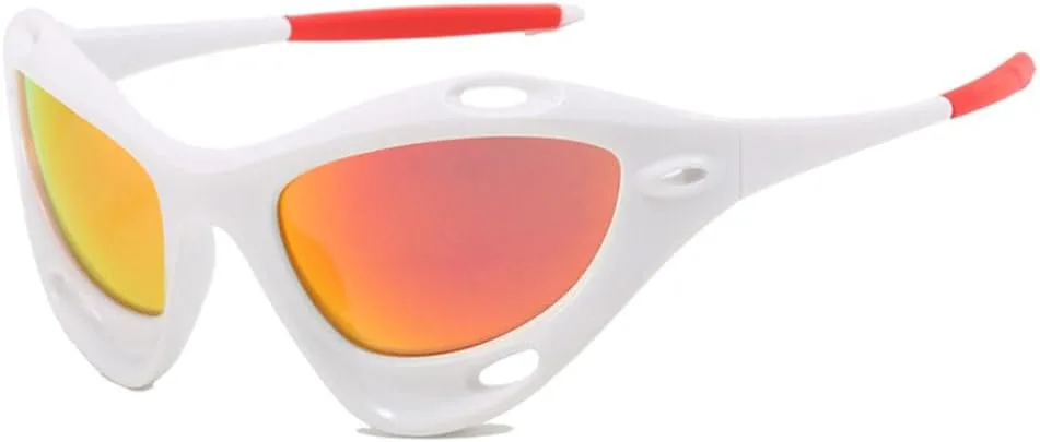 

Солнцезащитные очки в стиле стимпанк для мужчин, спортивные трендовые товары, женские роскошные солнцезащитные очки для активного отдыха LVTFCO, White Red