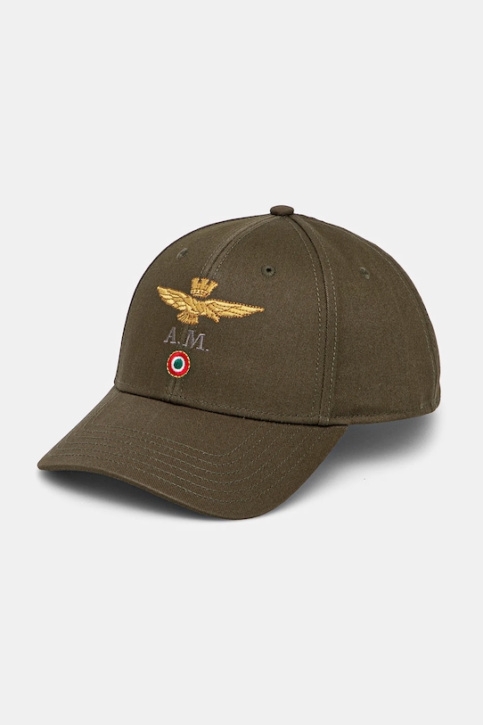 

Хлопковая кепка с козырьком Aeronautica Militare, зеленый
