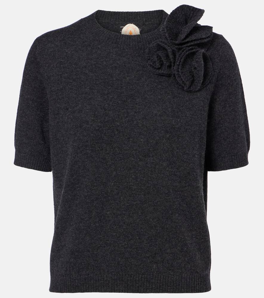 

Свитер из шерсти и кашемира с цветочной аппликацией Jardin des Orangers, Anthracite