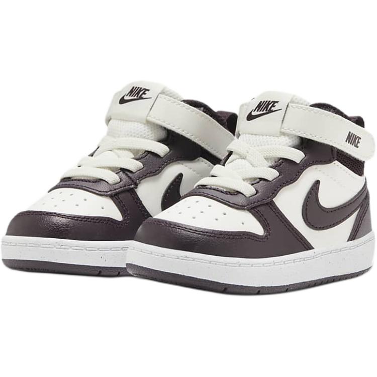 Nike Кроссовки Court Borough 2 Mid для малышей с устойчивостью к истиранию бело-коричневые — фото 3