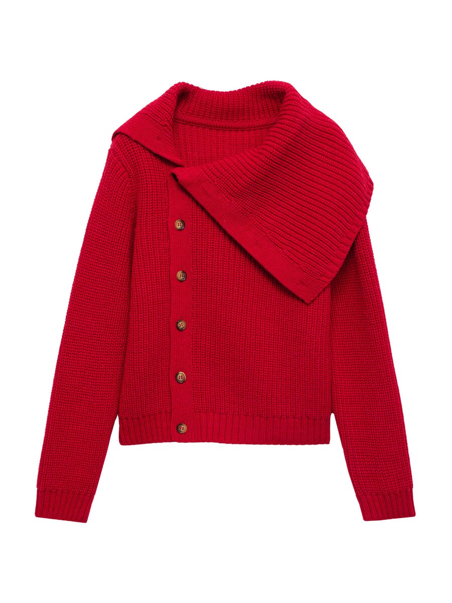 

Вязаный кардиган MANGO Knit Cardigan Bonchini, красный