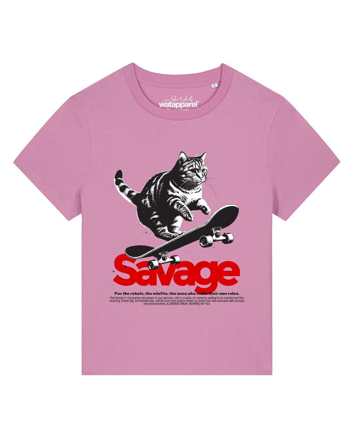 

Watapparel Футболка 'Savage Cat' в цвете Rose, Розовый, Watapparel Футболка 'Savage Cat' в цвете Rose