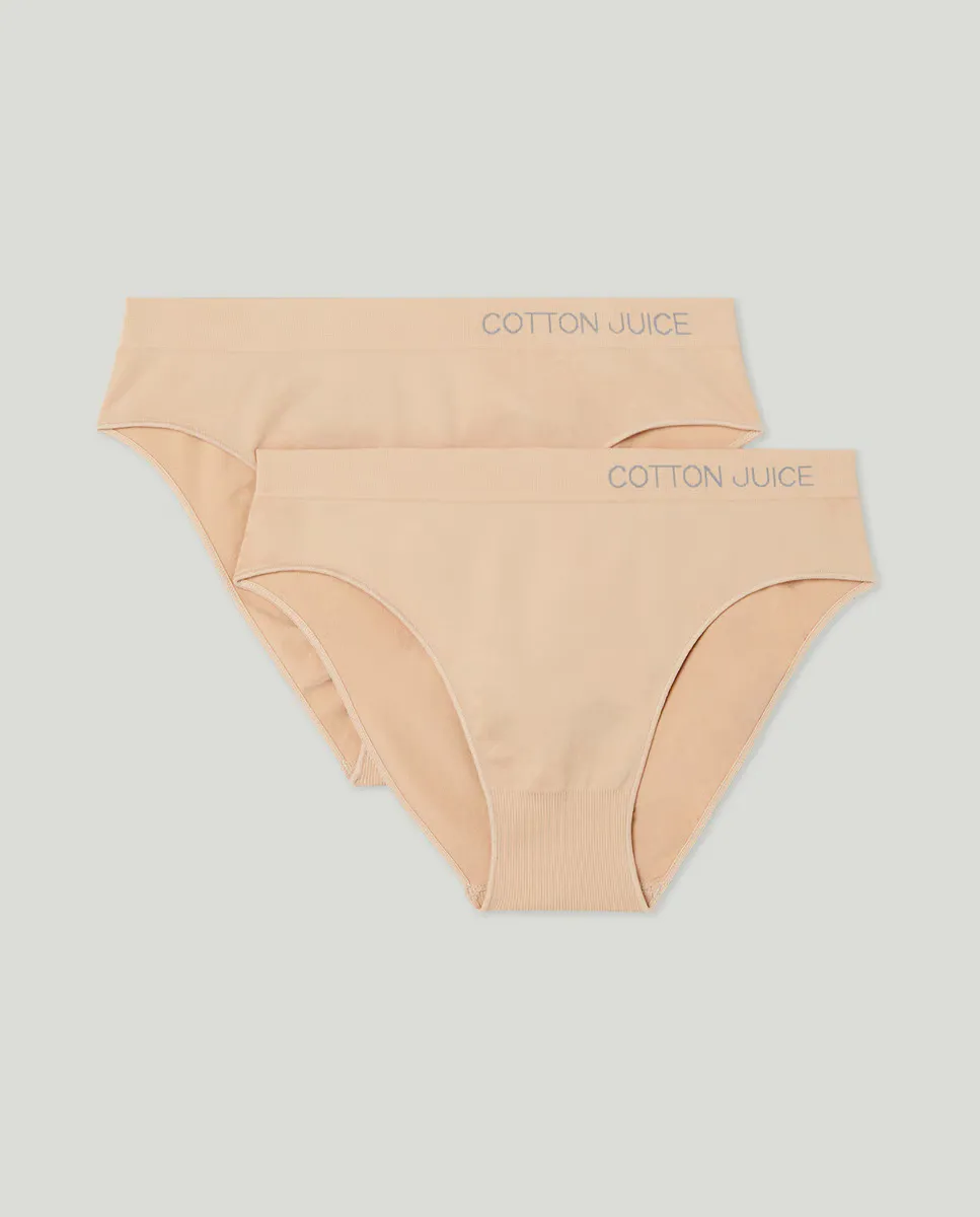 

2 упаковки бесшовных женских трусиков Cotton Juice, бежевый